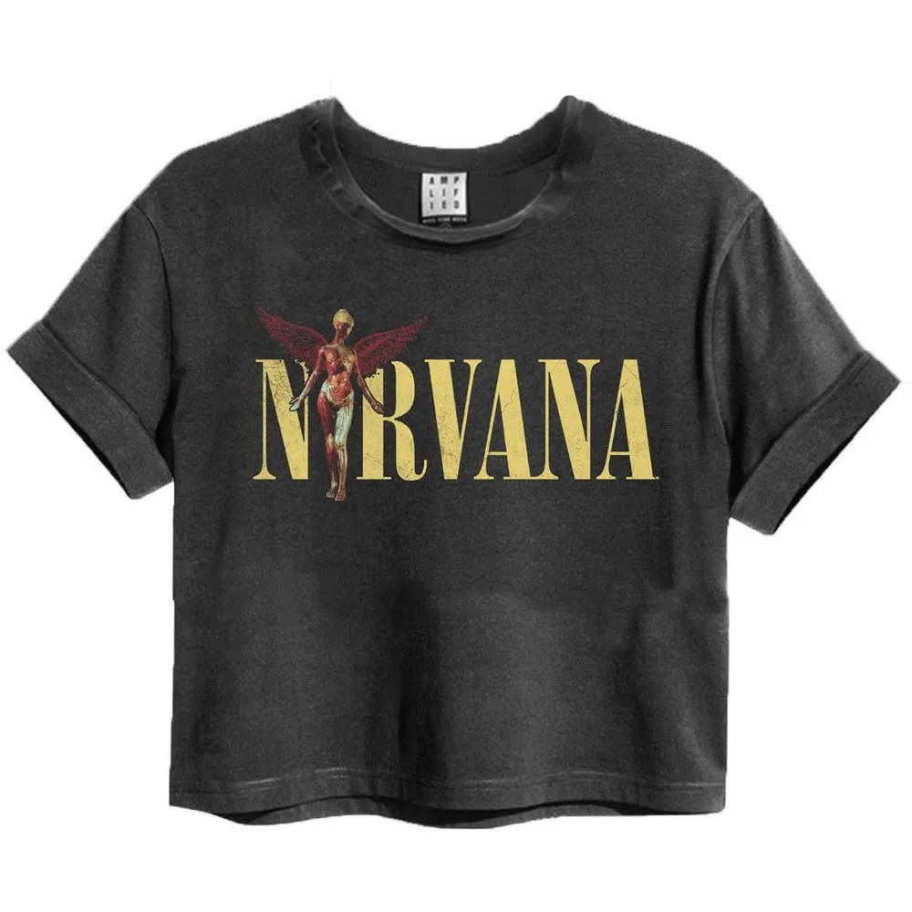 Amplified Womens/Ladies Nirvana In Utero Cropped T-Shirt