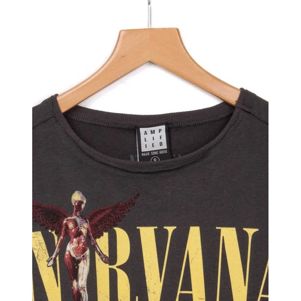 Amplified Womens/Ladies Nirvana In Utero Cropped T-Shirt