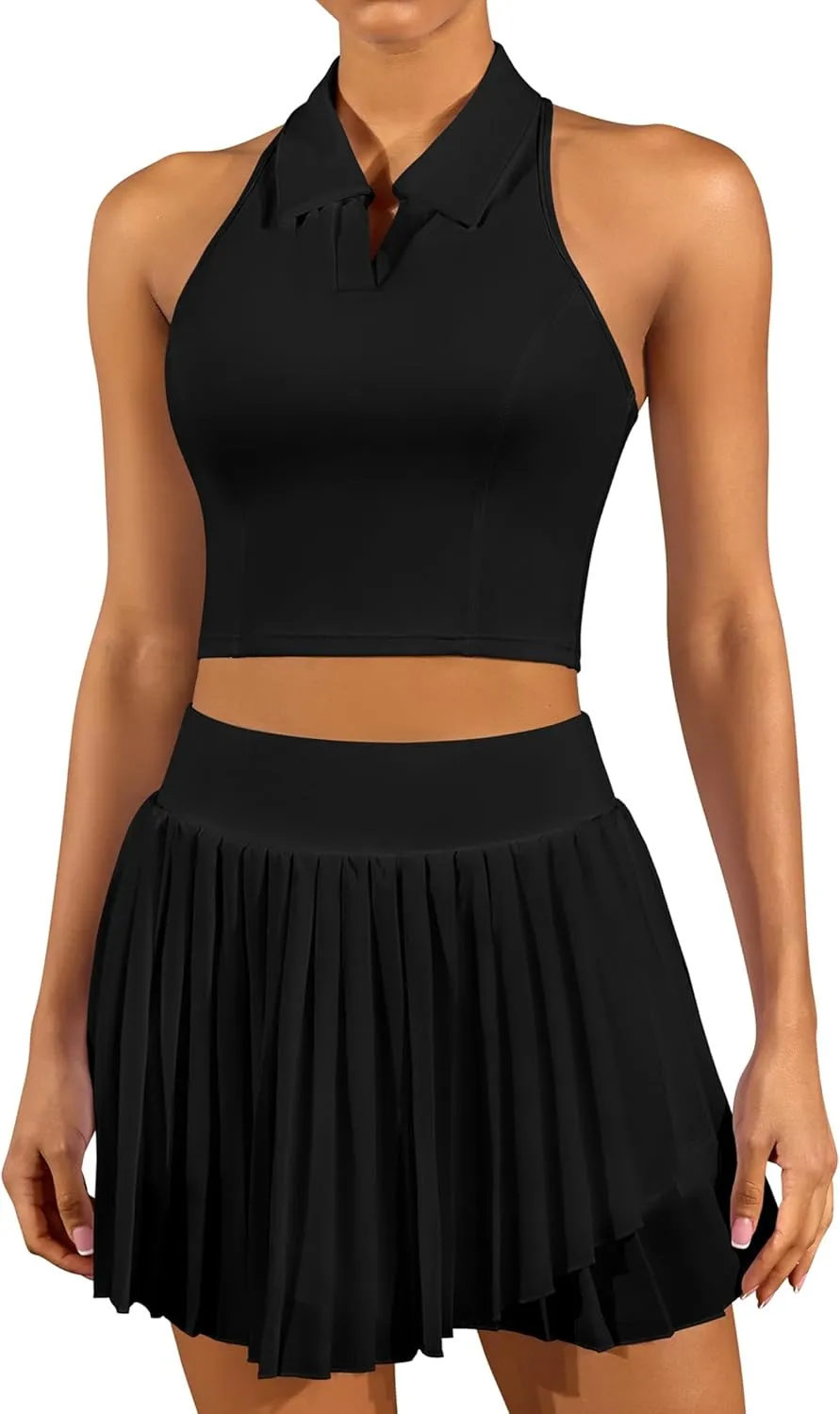 ATTRACO Tennis Dress for Women with Shorts and Pockets Racerback Golf Workout Outfits