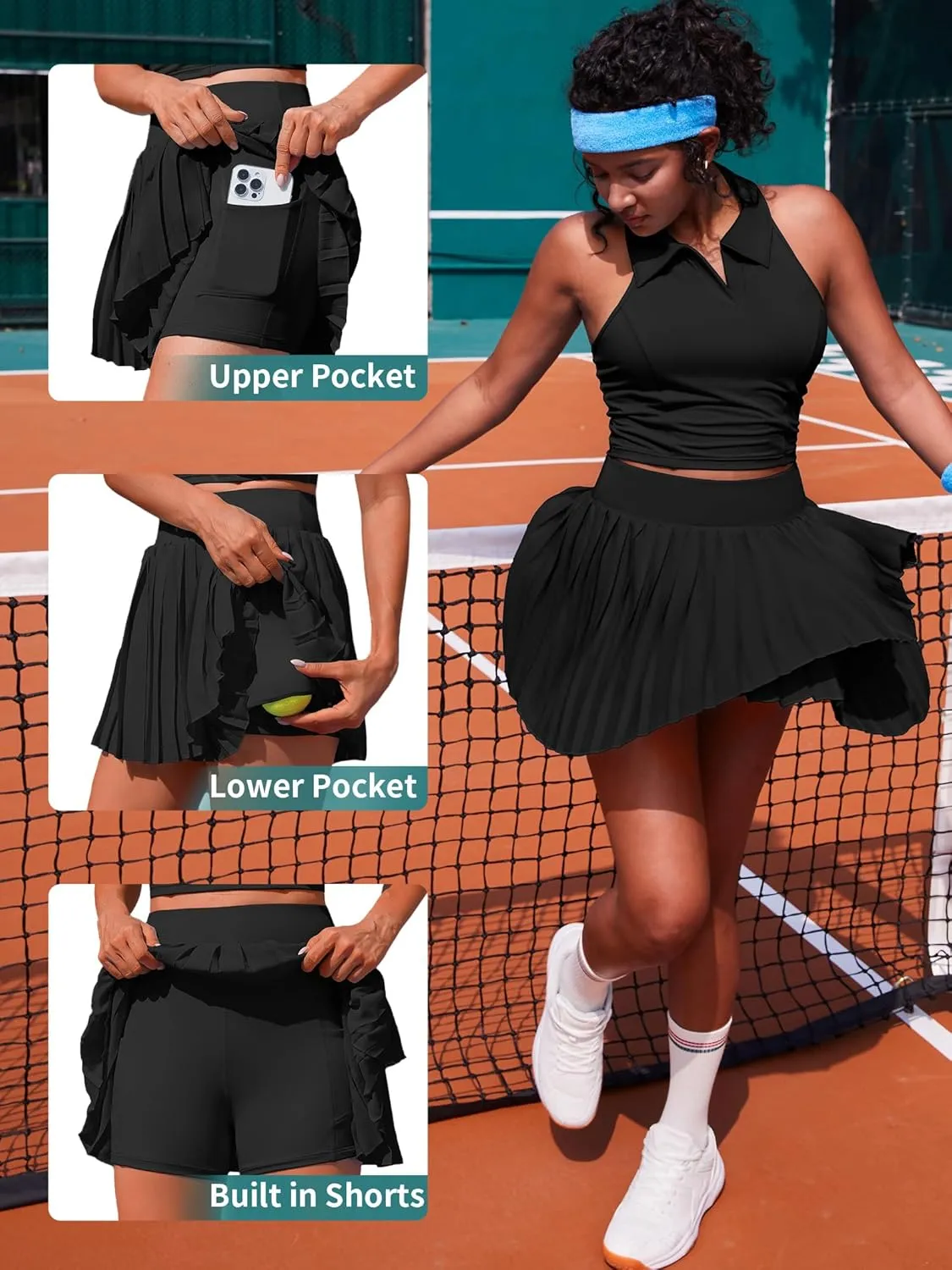 ATTRACO Tennis Dress for Women with Shorts and Pockets Racerback Golf Workout Outfits