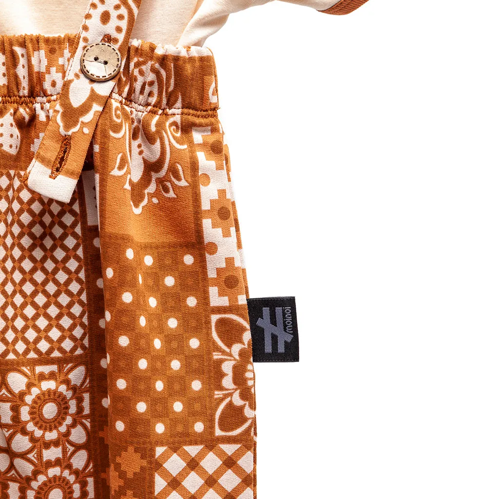 Cinnamon Mosaic Overalls Outfit