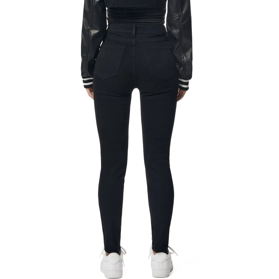 High Rise Super Skinny Racing Jeans - Deep Black