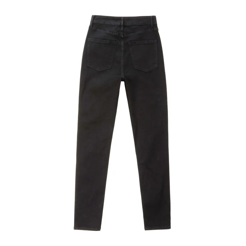 High Rise Super Skinny Racing Jeans - Deep Black