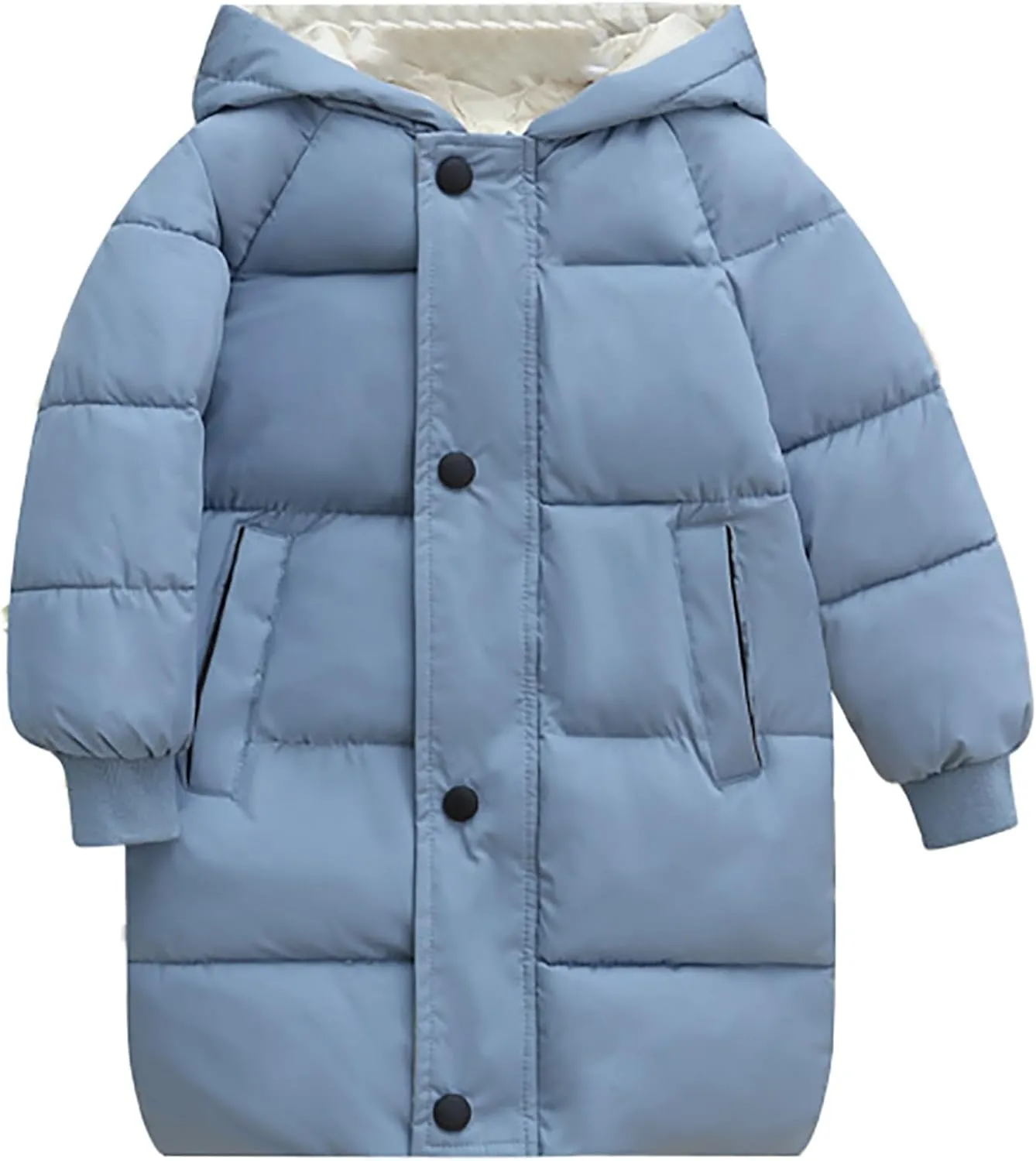Kids Long Winter Coats Hooded Heavyweight Puffer Coat Warm Padded Jacket for Boys Girls Toddler Parka Snow Outwear