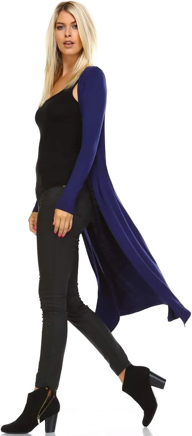 Women Cardigans Casual Essential Long Maxi Extra Duster Open Front Long Sleeve Lightweight with Pockets Cardigan