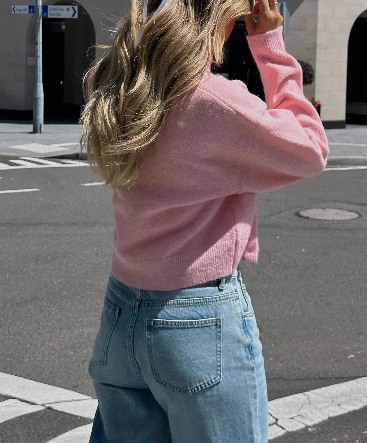 Women Y2k Crop Cardigan Sweater Crop Button Down Cardigan Cute Long Sleeve Sweater Open Front Lightweight Knit Tops