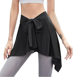 Women Yoga Ballet Wrap Skirt, Beach Cover Up Skirt, Athletic Skirt Sarong for Yoga Ballet Tennis Jogging
