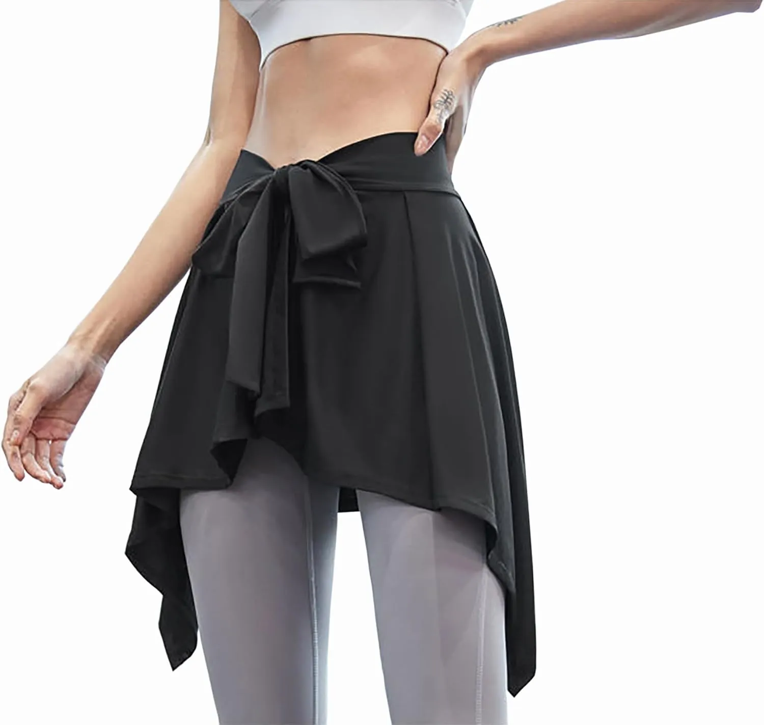 Women Yoga Ballet Wrap Skirt, Beach Cover Up Skirt, Athletic Skirt Sarong for Yoga Ballet Tennis Jogging
