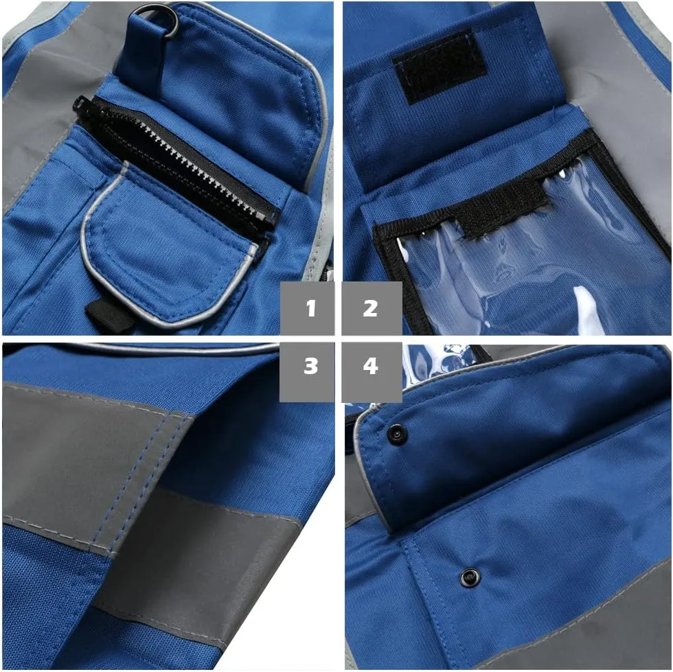 XIAKE 9 Pockets Class 2 High Visibility Reflective Safety Vest for Men Women Work Construction Vest