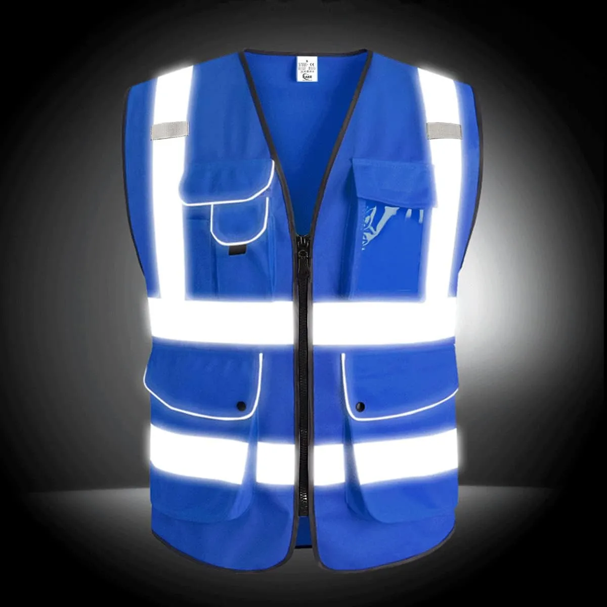 XIAKE 9 Pockets Class 2 High Visibility Reflective Safety Vest for Men Women Work Construction Vest