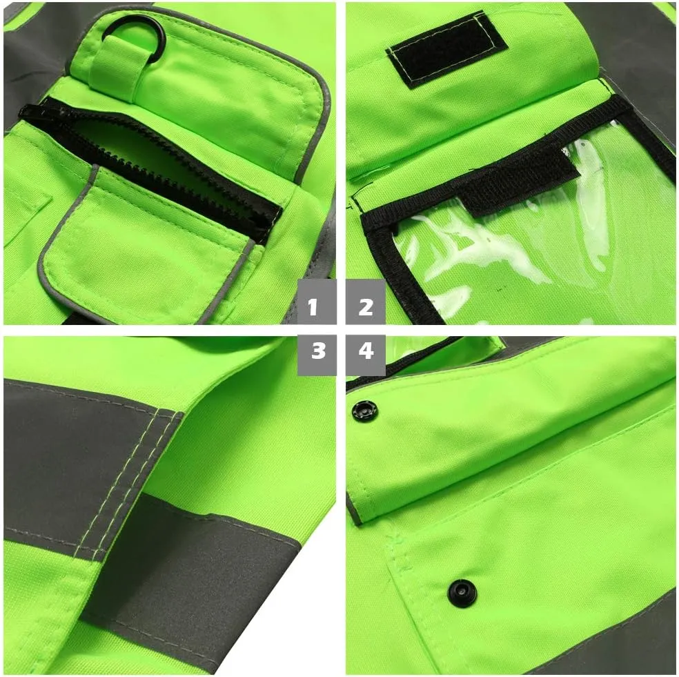 XIAKE 9 Pockets Class 2 High Visibility Reflective Safety Vest for Men Women Work Construction Vest