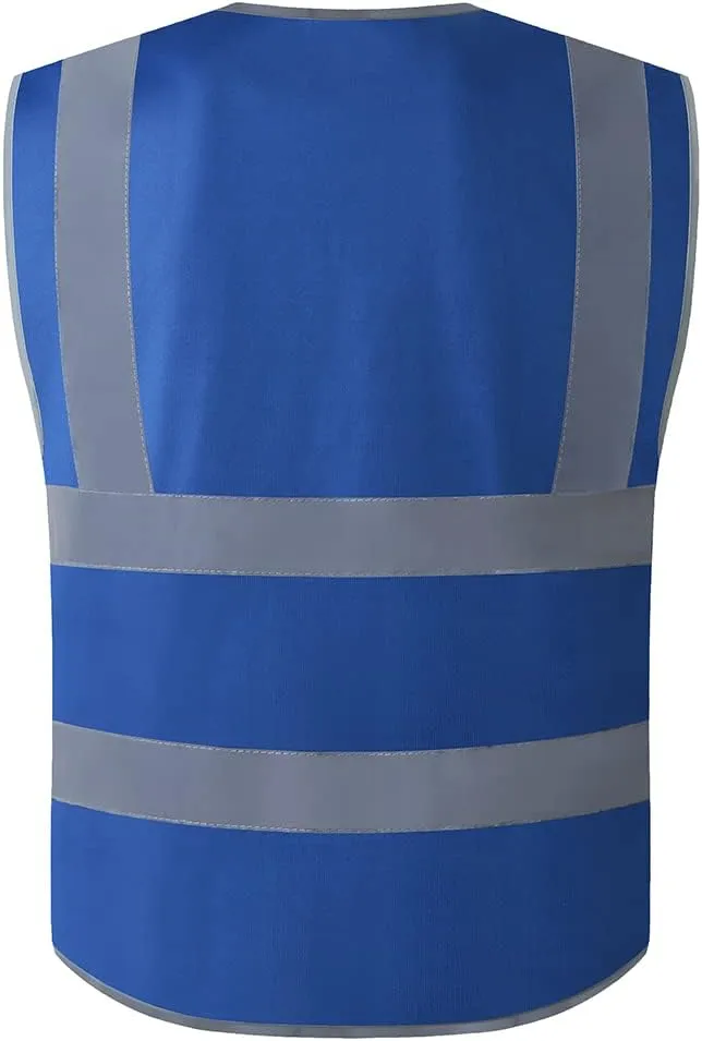 XIAKE 9 Pockets Class 2 High Visibility Reflective Safety Vest for Men Women Work Construction Vest
